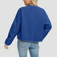 thumbnail image 4 of OGLCCG Womens Sherpa Fleece Jackets Cropped Button Down Crew Neck Fall Winter Coats Loose Fit Casual Trendy Short Outerwear,XXL,Blue, 4 of 7