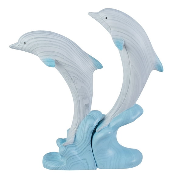 Beachcombers Jumping Dolphins Blue and Gray Tier Tray Tabletop Figurines Set of 2 Resin