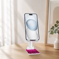 thumbnail image 5 of WIRESTER White Foldable Phone Stand for Desk, Adjustable Portable Cell Phone Holder for iPhone 17, 16, 15, 14 and Android Smartphones - Hot Pink Glitter Sparkle With Black Pink Glitter Leopard, 5 of 6