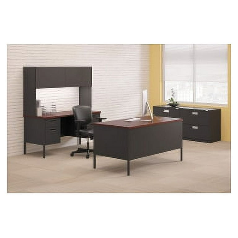 HON Metro Classic HP3276 Pedestal Desk - 4 x Box, File Drawer(s) - Double Pedestal - Square Edge - Finish: Harvest, Putty HON Metro Classic HP3276 Pedestal Desk - 4 x Box, File Drawer(s) - Double Pedestal - Square Edge - Finish: Harvest, Putty
