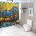 thumbnail image 7 of Orinice Ultrafine Detailed Painting Bathroom Decor Set, Colorful Luxurious Graphic Print Polyester Fabric Shower Curtain Set with Hooks 36x72, 7 of 7