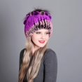 thumbnail image 2 of Contrast Color Furry Hat for Women  Winter Beanie with Patchwork, 2 of 4