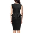 thumbnail image 2 of Miusol Women's Retro V-Neck Sleeveless Pencil Dress with Ruffle Detail, 2 of 6