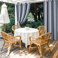 thumbnail image 4 of Outdoor Curtains for Patio Waterproof, Navy Blue Grey Striped Windproof Pravicy Outside Porch Blackout Curtain, Modern Minimalist Ombre Lines Sun Blocking Curtains for Cabana 2 Panels 54"x95", 4 of 9