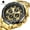 Gold Black, variant on Men's Gold Watch Stainless Steel Waterproof Watches for Men Multifunctional Chronograph Analog Quartz Fashion Business Wristwatch Luminous with Date