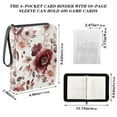 thumbnail image 3 of Game Card Storage Bag Collectible Trading Card Albums The 4-Pocket Card Binder With 50-Page Sleeve Can Hold 400 Game Cards Cartoon Maroon Flowers, 3 of 6