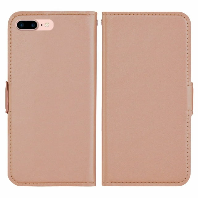Étui pour Iphone 7 Plus / 8 Plus, Étui Portefeuille en Cuir Premium à Rabat pour Iphone 7 Plus / 8 Plus (Rose)