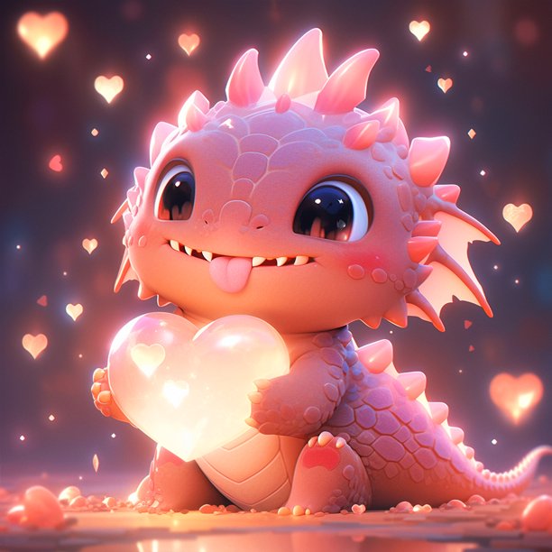 5D DIY Con Taladro Dragón Amor 30x30cm Rosa Y Morado