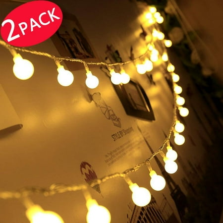 Christmas String Lights 2 Pack Battery Ed Dimmable Globe Christmas String Lights 2 Pack Battery Ed Dimmable Globe 17 4 Ft 50