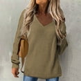 thumbnail image 2 of FAIWAD Women Plus Size Casual Knit Sweater Long Sleeve V Neck Solid Color Lightweight Baggy Tops, 2 of 3