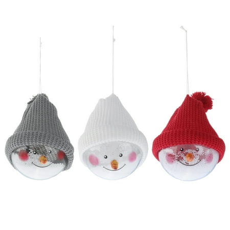 

NUOLUX 3Pcs Christmas Decor Ball Transparent Snowball Xmas Tree Pendant Party Adorn