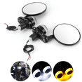 thumbnail image 1 of Rearview Mirrors Motorcycle Pair, 2pcs 7 8in Handlebar With LED Turn Signal Amber White Light Parts Accessory, 1 of 8