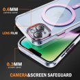 thumbnail image 4 of Bemz Magnetic Case for iPhone 15 with Camera Lens Protection (Compatible with MagSafe) Shockproof Reinforced Air Corner Transparent Cover, Tempered Glass Screen Protector (Magenta Pink), 4 of 8