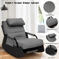 thumbnail image 4 of Betisef Nursery Rocking Chairs with Soft Seat and Headrest,Corduroy Fabric Accent Chair with Side Pocket,Glider Rocking Chair for Bedroom/Living Room/Nursery(Dark Grey/Black), 4 of 6