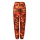thumbnail image 3 of Pantalones cargo de camuflaje de verano CenturyX para mujer, pantalones vaqueros casuales de camuflaje militar de combate, pantalones lápiz con bolsillos, naranja L, 3 of 4
