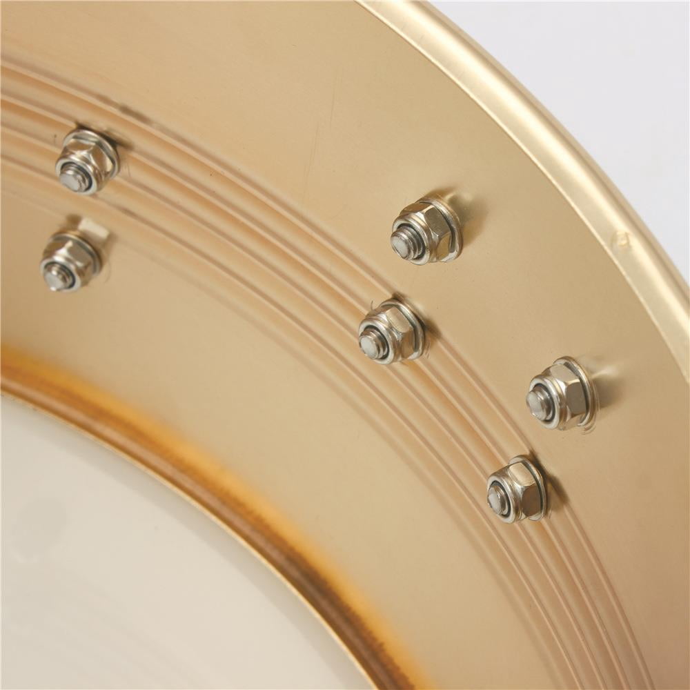 Glarry Percussion 13”&14” in Timbales Drum Set w/ Stand and Cowbell, Golden
