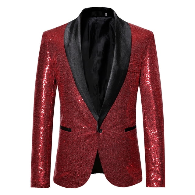 Veste pour Homme Hiver Hommes Automne et Hiver Mode Personnalité Paillettes Veste de Complet Décontractée