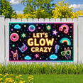 thumbnail image 2 of Neon Lights Glow Party Banner Retro Design Disco Theme for Birthday Party Indoor Decoration Dance Event, 2 of 9
