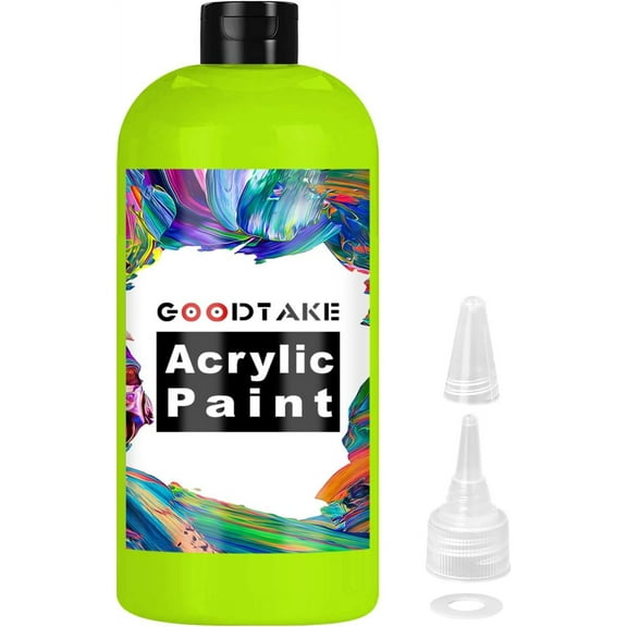 Grass Green Acrylic Paint, Titanium White Paint (200ml / 7oz) Bottle, Art Craft Paints for Canvas Painting, Rock, Stone, Wood, Fabric, Art Supplies (Grass Green, 7 Fl Oz)