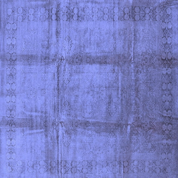 Ahgly Company Indoor Square Oriental Blue Traditional Area Rugs, 6' Square