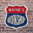 thumbnail image 4 of Wayne's Workshop 18 inch X 18 inch Shield Shaped Commercial Grade Plastic Sign Weather Resistant, UV Protected To last, Gift for Dads and Uncles Classic Americana Crafted in the USA, 4 of 7