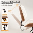 thumbnail image 5 of FASTES Armless Office Chair, Ergonomic Desk Chair Mid-Century Modern Home Vanity Chair Faux Leather Accent Computer Chairs Adjustable Height Swivel, White, 5 of 7