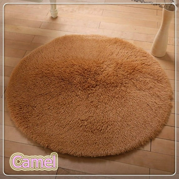 FUTATA Round Area Rugs For Living Room Bedroom,Circle Floor Carpet Plush Fluffy Fuzzy Shaggy Rugs Kid Runner Rugs Washable Non-Slip Big & Small Rugs Mat Pad