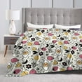 thumbnail image 4 of DouZhe Ultra-Soft Micro Fleece Lightweight Flannel Bed Blanket, Eye Strawberry Romantic Doodle Print Cozy Warm Throw Blankets, 50"x40", 4 of 7
