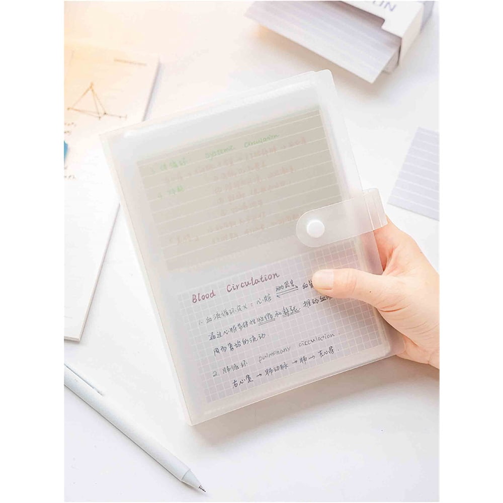 2 Pack 3x5 Index Cards Clear Plastic Holder Organizer Pouches Book Binder 40 Page Hold 160 Cards（Excluding paper）