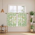 thumbnail image 2 of Spring Floral Kitchen Curtain for Berdoom Living Room Cafe 45 Inch Length, Watercolor Orchid Flowers Leaves Botanical Green Tiers Curtains Light Filtering Drapes Window Treatment 2 Panels 52"Wx45"L, 2 of 8