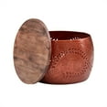 thumbnail image 3 of Linon Nora Metal and Wood Large Drum Table in Copper, 3 of 10