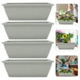thumbnail image 3 of 4 Sets of Window Box Planter Vegetable Flower Planter Box Rectangular Flower Pot with Saucer, 3 of 8