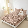 thumbnail image 4 of Feelyou Cartoon Leopard Print Twin Sheet Sets, Cheetah Animal Twin Fitted Sheet, Teens Kids Boys Girls Flat Sheet, Ultra Soft Home Decor, 3 Pieces, 4 of 7
