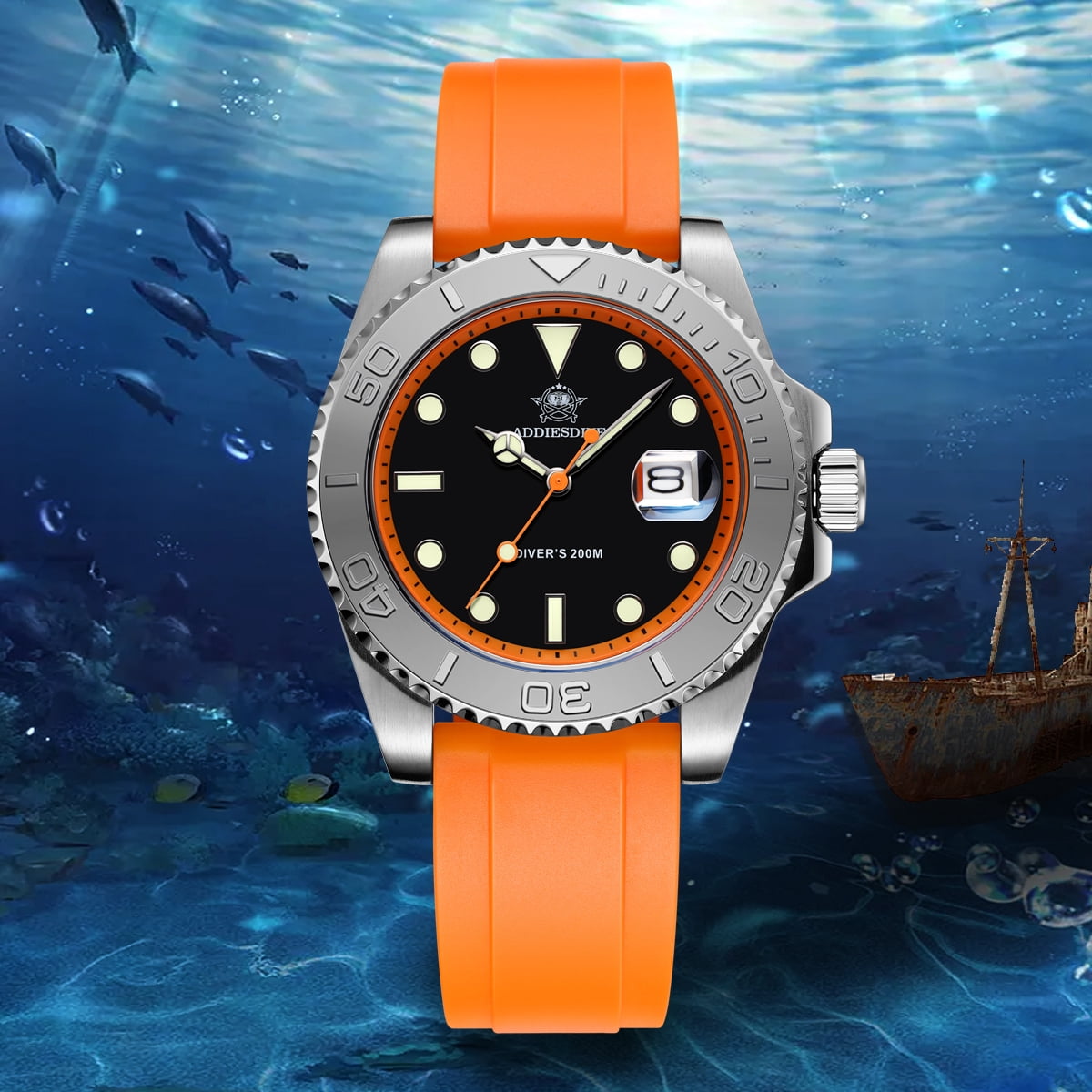 ADDIESDIVE Men's Dive Watch - 200M Water Resistant, Japanese Quartz Movement, Ceramic Bezel & Super Luminous Quartz Watches for Men