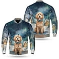 thumbnail image 3 of Hello Winter Goldendoodle Welcome Snowy Night Watercolor Vintage All Over Print 3D Baseball Jacket Doodle Dog Lover Gifts Idea Bomber Jacket Softball - 01011, 3 of 6