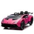 thumbnail image 6 of Lamborghini 24V Powered Ride On Car, Lamborghini Electric Cars Ride On Toy for Kids 3-6, 24V Ride Ons with Remote Control, 4 Wheelers Electric Car Toy for Kids, Bluetooth, 360° Spin, LED Lights, Pink, 6 of 7