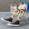 thumbnail image 6 of Picia Women Crew Soft Moisture-wicking Socks Sunflowers Leaves And Birds Pattern Design Cotton Socks, One Size fit All, 6 of 9