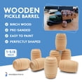 thumbnail image 6 of Wooden Pickle Barrel 1-5/8 Inch, Pack of 10, Small Unfinished Cargo Drums, Perfect for Miniatures, Scale Models, Mini Train Making or Woodworking Craft Projects, by Woodpeckers, 6 of 8