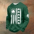 thumbnail image 2 of Dwelliawo St.patrick's Waffle Long Sleeve T Shirt Men Graphic Waffle Knit Long Sleeve T Shirt Lucky St Patricks Day Slainte Clover Shamrock Print Shirts Round Neck Tops Dark Green S, 2 of 5