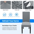 thumbnail image 2 of JIATER Chair Covers for Dining Room Stretch Washable Chair Slipcovers Protector Set of 4,Light Gray, 2 of 7