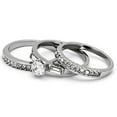 thumbnail image 5 of High polished (no plating) Stainless Steel Ring with AAA Grade CZ in Clear for Women Clear Stone Color Style TK973 Size 5, 5 of 5