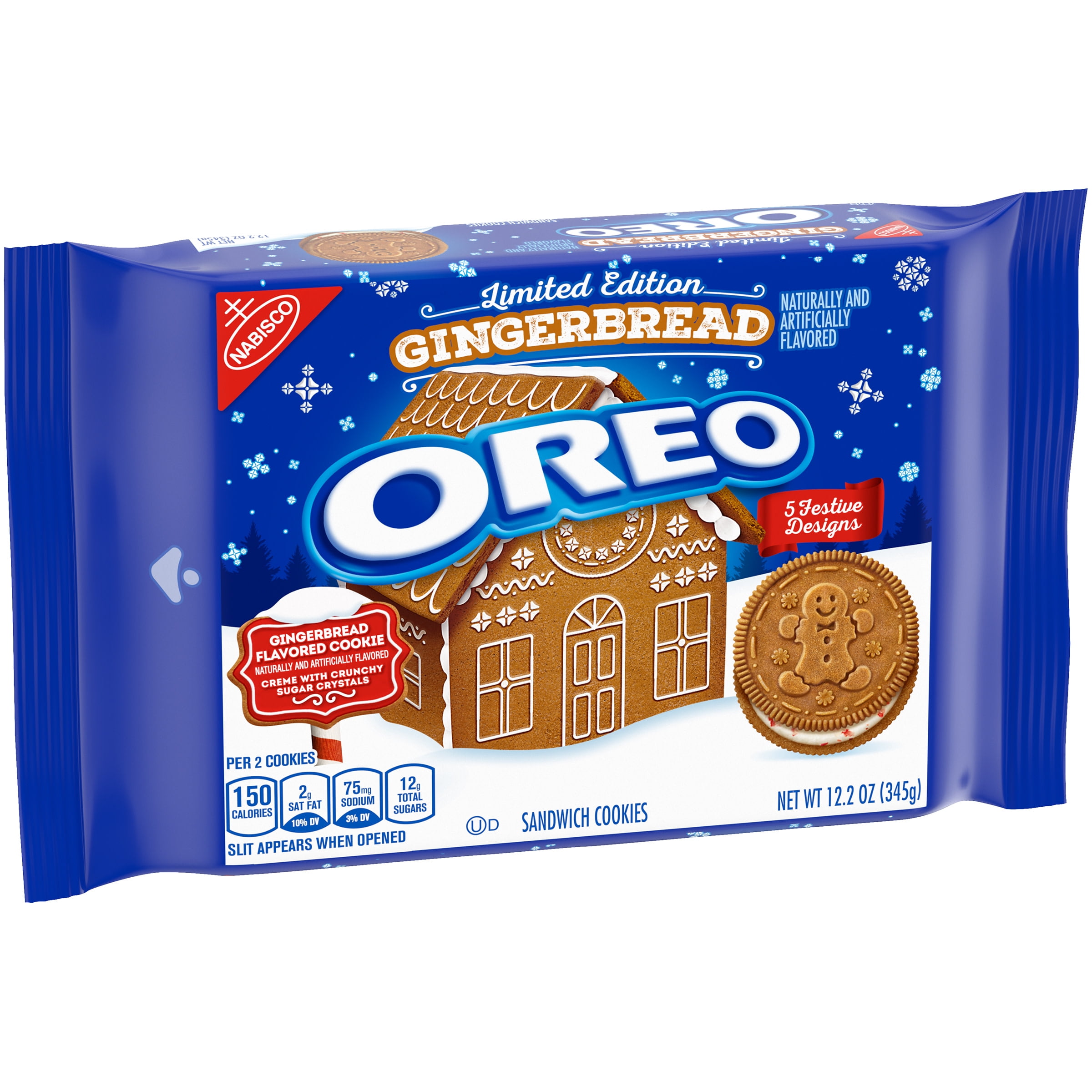 OREO Gingerbread Sandwich Cookies, Limited Edition, Holiday Cookies, 12.2 oz