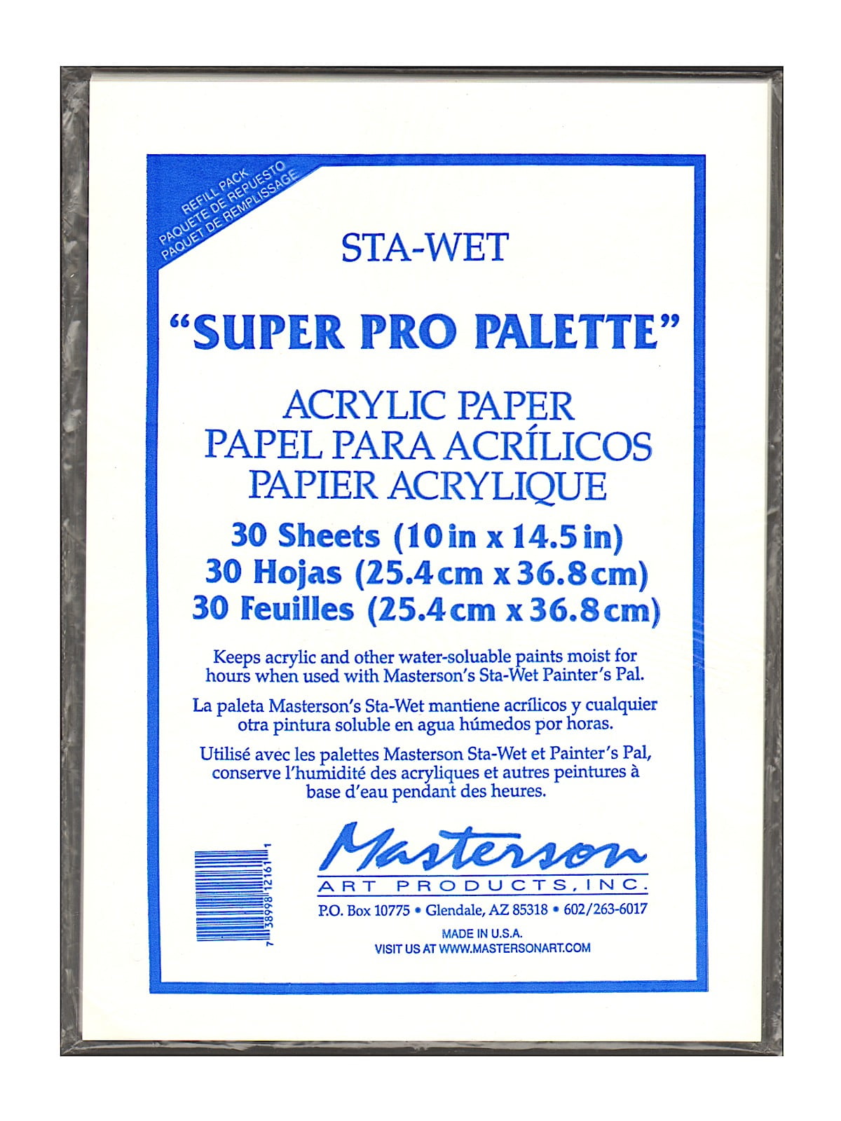 Sta-Wet Super Pro Palette Acrylic Film Refill (pack of 2) 
