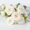 thumbnail image 3 of Flores artificiales de seda DXING Peonías blancas decoración del hogar, 3 of 5