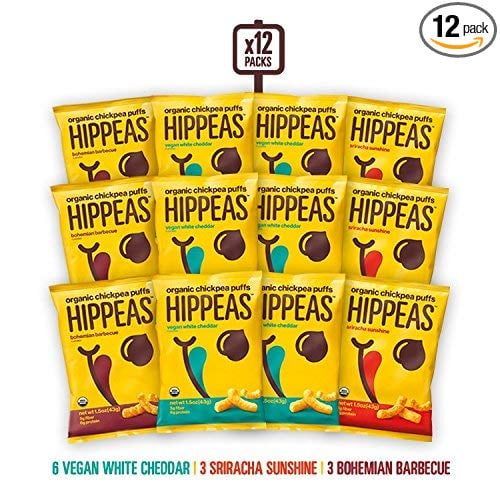 Hippeas Organic Chickpea Puffs Variety Pack 1 5 Ounce 12 Count Vegan Gluten Free Crunchy Protein Snacks Walmart Com Walmart Com