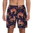 thumbnail image 2 of Goofa Leopard Print Printed Men's Swim Trunks Board Shorts Quick Dry Mens Swimming Trunks with Compression Liner,Breathable Fit Hawaii Beach Shorts-Large, 2 of 9