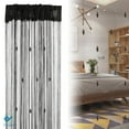 thumbnail image 3 of Deago 39x78 Inch Crystal Beaded Tassel Curtain Partition Door String Curtain Screen Window Panel Room Divider Home Decor (Black), 3 of 7