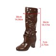 thumbnail image 2 of SACFOF Knee High Boots Women Fall Slouchy Fold Over Tall Boots Round Toe Chunky Heel Pleated Fold Over Knee High Boot, 2 of 6
