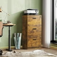 thumbnail image 2 of 3 Drawer File Cabinet with Lock, Vertical Wood Filing Cabinet for Home Office, Printer Stand for Letter and A4 Size, Rustic Brown, 2 of 16