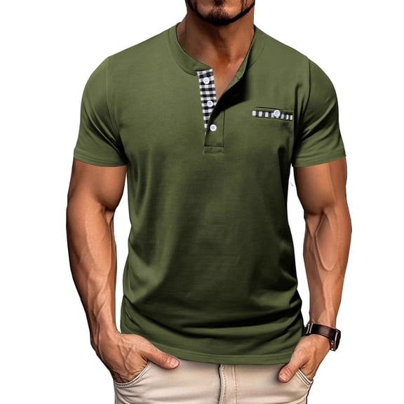 JoveMarine Mens T-Shirts Casual Cotton - Short Sleeve Basic Pullover Summer Tee, Shirts for Men Lightweight Stretch Top, Mens Shirts for Everyday Comfort,Army Green L